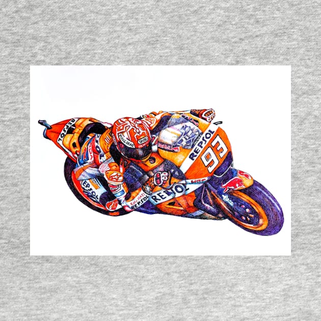 Ballpoint Sketching MotoGP Team No 93 Marc Marquez by Roza@Artpage